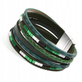 Etnična Ženska Usnjena Zapestnica s Šestimi Rzemyki