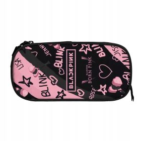   Pisalne potrebščine Black Pink Kawaii za študente s prostornim dizajnom