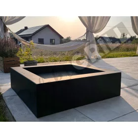  Moderni vrtni kamin QUADRA 80 cm - jeklo - kvadrat