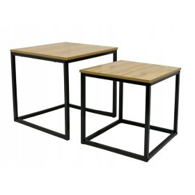 Kavna mizica LOFT INDUSTRIAL SK101 kvadratna garnitura hrast