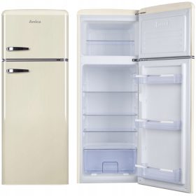    Amica KGC15635B Retro hladilnik 206l SlimSize LED osvetlitev Bež