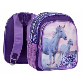   Večnamenski šolski nahrbtnik Derform z motivom belih konj in ljubezni