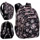 Večpredstavnostni šolski nahrbtnik CoolPack Helen, črn, odtenki roza, 28 l