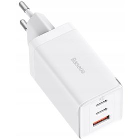   BASEUS HITRI MREŽNI POLNILEC NAPAJALNIK 3x USB USB-C 65W PD QC 4.0 KABEL