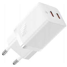   Baseus GaN5 Pro C+C 40W 2xUSB-C Univerzalni Stenski Polnilec, Bel