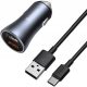 Baseus Zlata Kontaktna Pro 2x USB 40W Avtopolnilec + USB-C Kabel