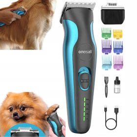   Oneisall Profesionalni Brezžični Strižnik za Živali s 6 Nastavki