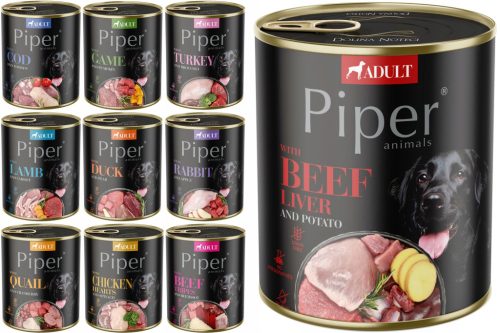 Mokra hrana za pse Piper, mešanica okusov, 10x800g