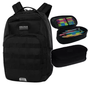   CoolPack Večpredmetni šolski nahrbtnik Army Black, 27 l + peresnica