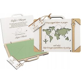   Kartica Poročni Kovček Za Denar Poročno Darilo Graviranje Poročnega Spominka