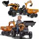 Traktor FALK Case IH bager oranžna s premično žlico za prikolico od 3+