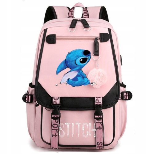 Večnamenski šolski nahrbtnik Stitch USB Vzorci A4 - Idealen za šolo, potovanja in aktivnosti na prostem. Regulirane naramnice za udobje. Velikost: 44*30*21cm. Združuje funkcionalnost in stil. Velika z