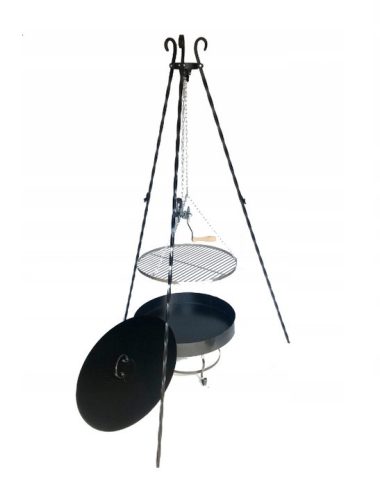  VRTNI ŽAR TRINOŽNA MREŽA KROM + KAMIN 60cm