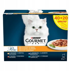   PURINA GOURMET Perle Mokra Hrana za Mačke Fileji v Omaki MIX 60 x 85g