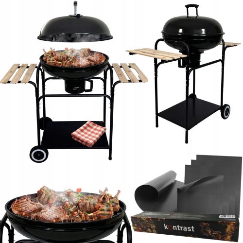  VRTNI ŽAR NA OGLJE ZAPRTE POLICE REŠETKA PEPELNIK + 4x BBQ PODLOGA 1003