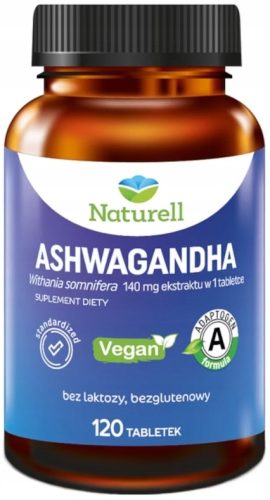 Ashwagandha Naturell - Naravni Adaptogen brez Laktoze in Glutena, 120 Tablet