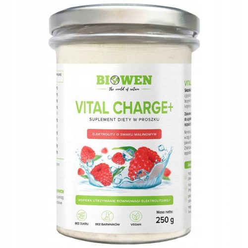Elektrolitni dodatek Vital Charge+ z okusom maline, 250g BIOWEN