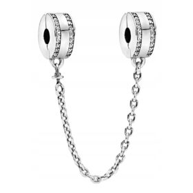 Verižica za sponko 6 cm s cirkonijem in srebrnimi obročki