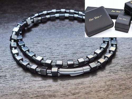 Nakit iz hematitnih kroglic 6 mm s elegantno zaponko | Različne dolžine za izbiro
