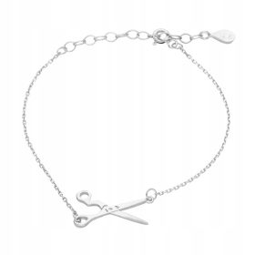 Unikatna zapestnica s škarjami iz rodiniranega srebra