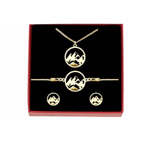 GORSKI KOMPLET SREBRNEGA NAKITA Z UHANI