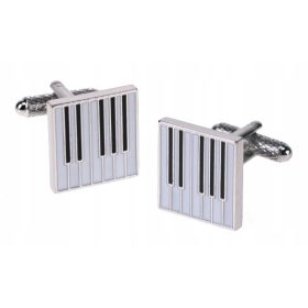   Spinki za manšete Klavirske tipke Darilo za glasbenika Onyx Art London