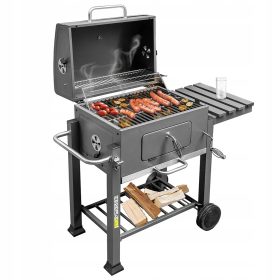    Velik vrtni žar na oglje z REGULACIJO in pokrovom LITOŽELEZNA REŠETKA Mega-M