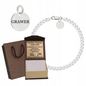    SREBRNA FULL MOŠKA ARMOR ZAPESTNICA, MOL PR. 925 + GRATIS GRAVIRANJE