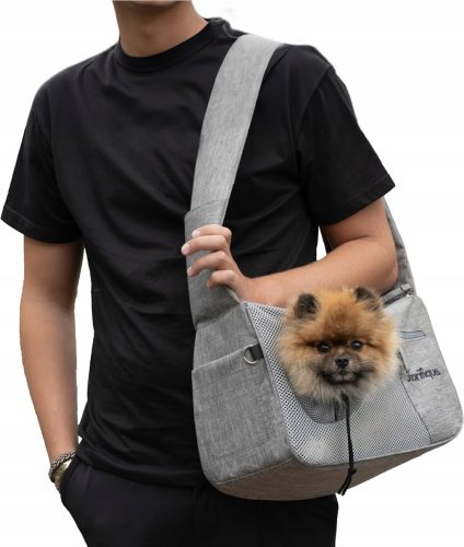 Torba za prevoz domačih živali MatMay s sivimi odtenki S/M 23 cm x 38 cm x 18 cm