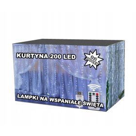   LED ZAVESA Z 200 HLADNIMI SVETILKAMI USB 3x2M + DALJINSKI UPRAVLJALNIK