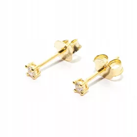    Srebrni pozlačeni uhani iz kubičnega cirkonija, 2 mm, srebro 925 kubični cirkonij