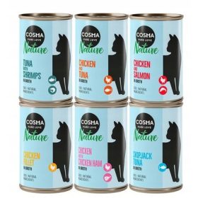   Cosma Nature mokra hrana za mačke v omaki, mešanica okusov, 6 x 140 g