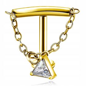   UHANI IZ TITANOVEGA ZLATA Z LABRET NASTAVKOM IN VERIŽICO ZA UŠESA HELIX CIRKON 1,2/6