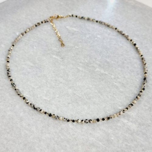  Ogrlica choker iz dalmatinskega jaspisa, naravni kamni, trendy