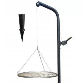    Vrtni žar na žerjavni roki z 60 cm inox rešetko in ročajem