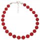 SREBRNA ZAPESTNICA Z RDEČIM KORALOM IZ SREBRA 925, 21 CM