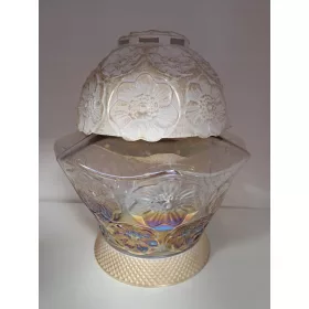 Sveča KAMELIJA BELA-ZLATA DEKORACIJA 31 cm Santa Marozza