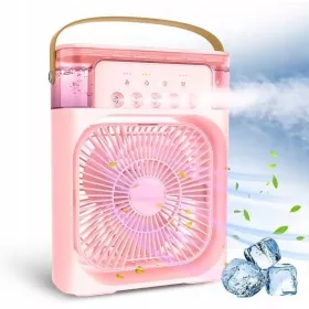   Optimized name: Prenosni namizni ventilator z LED svetilko in funkcijo vlaženja zraka