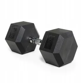 Hantel TREXO Hex 15 kg črna antizdrsna površina