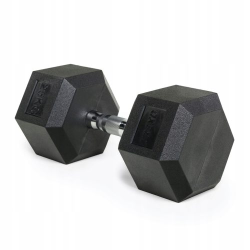 Hantel TREXO Hex 15 kg črna antizdrsna površina