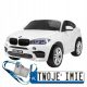 BMW X6M XXL Električno Voziček za 2 Otroka Bel + Daljinski Upravljalnik + Eko Usnje + Varnostni Pasovi + Brezplačen Start + MP3 USB LED Luči