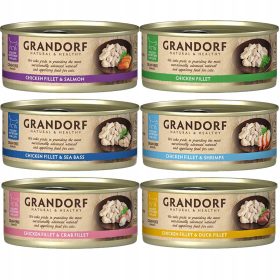   GRANDORF zdrava mokra hrana za mačke, mešanica okusov Piščanec 6 x 70g, brez žitaric