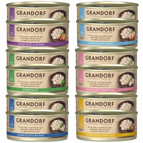   GRANDORF zdrava mokra hrana za mačke, mešanica okusov Piščanec 12 x 70g, brez žitaric