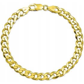    MOŠKA ZLATA ZAPESTNICA, DIAMANTNO SREBRNA, POZLAČENA, 19cm