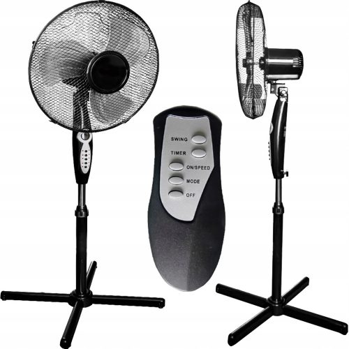 Veliki stoječi talni ventilator s pilotom Prodigy.cat, 40 cm, črna
