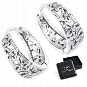    K689 Srebrni odprti uhani z metulji, obroči, zaponke iz srebra 925