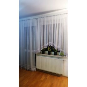 Eleganten beli zavesa iz batista 600 cm x 235