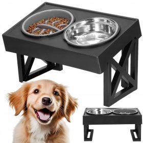    Set dveh plastičnih posod za upočasnjevanje hrane Springos črna, odtenki sive, srebrna 1,2 l