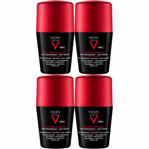 Antiperspirant Vichy Clinical Control 96h za moške, roll-on, 4x50ml