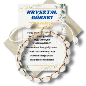 Zapestnica Kristalna Sreča z Makramejem - Naravni Kamen